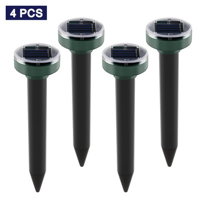 4vnt saulės energija varomas kenkėjų atmetimo ultragarsinis garsinis pelės kurmis vabzdžių kenkėjų graužikus atbaidantis LED šviesos atbaidiklis lauko lempų sodas