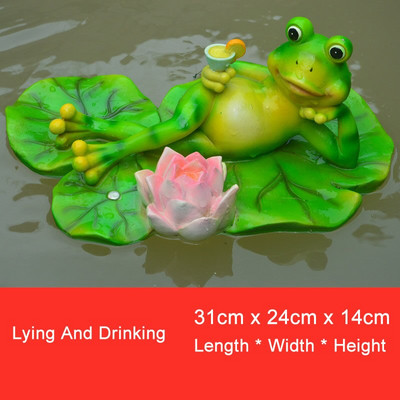 Miela dervos tvenkinio plūduriuojančių varlių statula lauko sodo dekoratyvinė vandens varlės skulptūra namų sodo parko dekoravimui