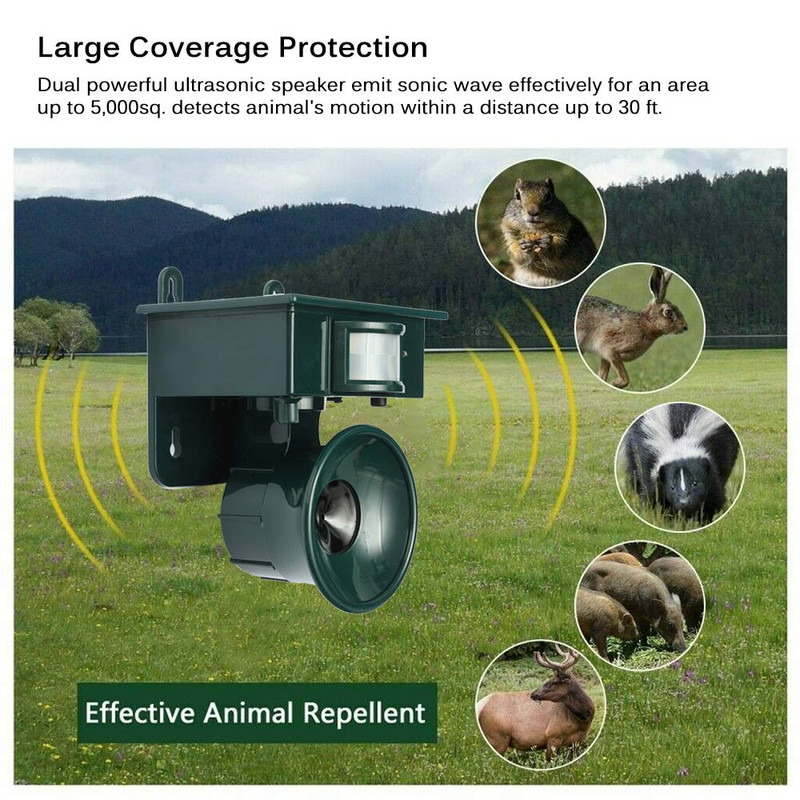 Respingător electronic cu ultrasunete de mare putere pentru dăunători Expulzarea animalelor Păsări Câini Alarma analogică Sunet Apelant electronic inteligent pentru rozătoare