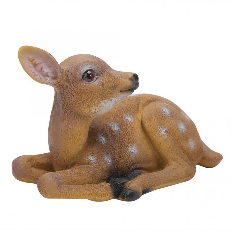2Pcs Kip Sika Deer Skulptura Ornamenti Životinjski model Umjetnički obrt Vanjski vrtni ukras Ornament Simulacija Sika Party Deer