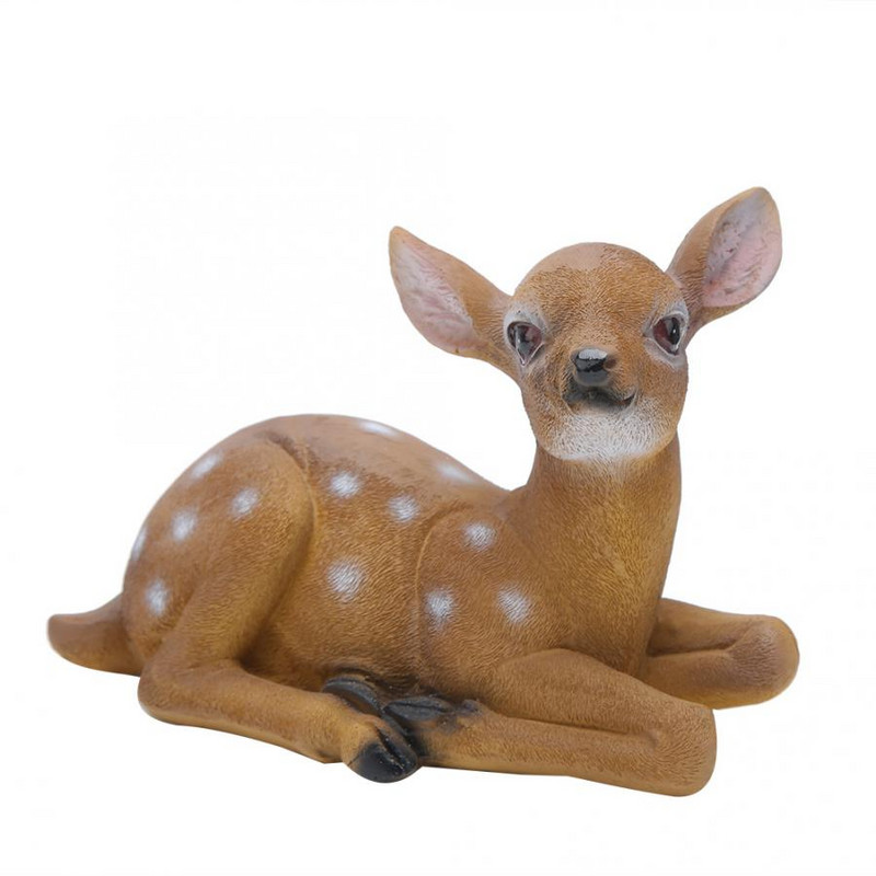 2Pcs Kip Sika Deer Skulptura Ornamenti Životinjski model Umjetnički obrt Vanjski vrtni ukras Ornament Simulacija Sika Party Deer