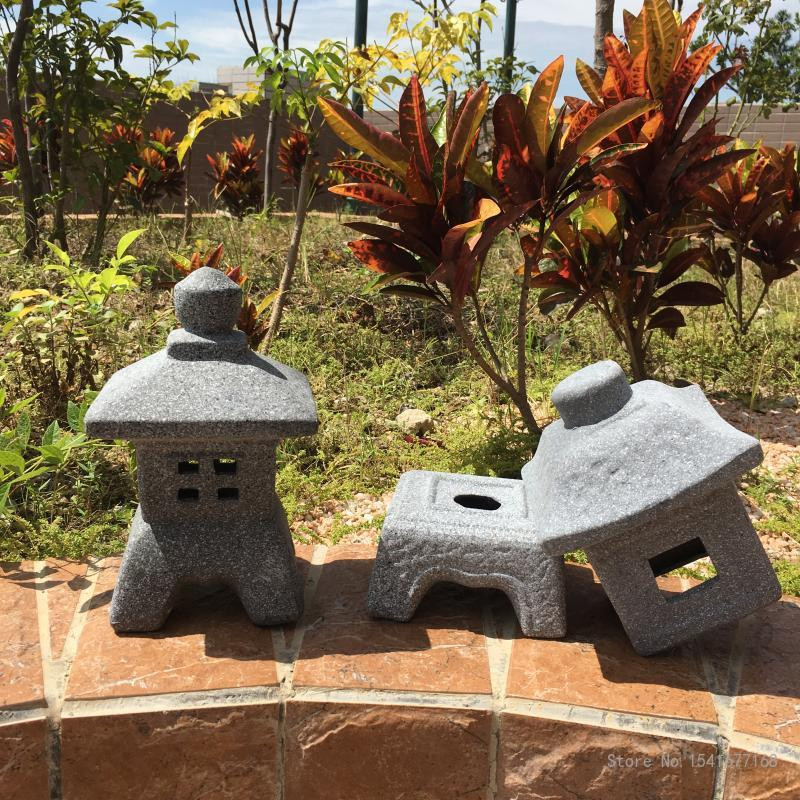 dekorációs termékek udvar Japán kerámia utánzat kő lámpa díszek márványutánzat vörös agyag Japán kerti lámpa