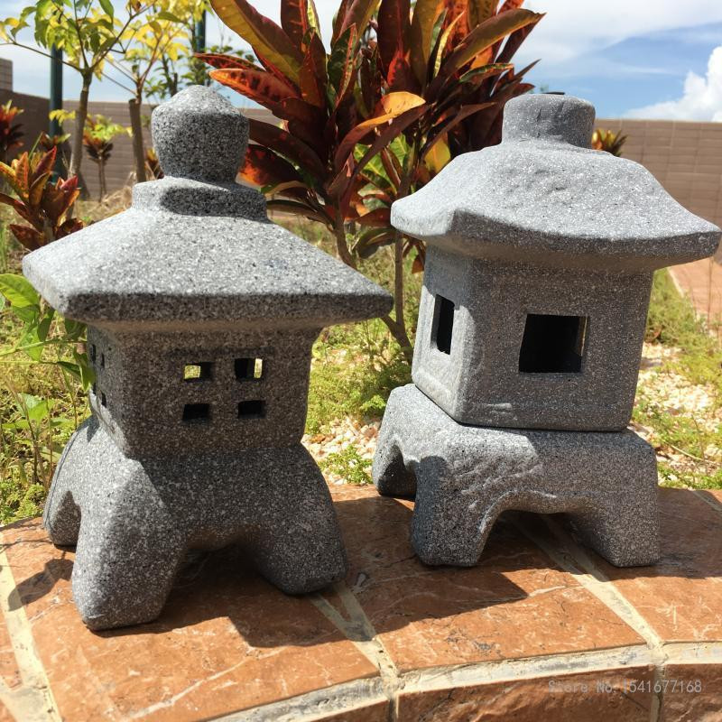 dekorációs termékek udvar Japán kerámia utánzat kő lámpa díszek márványutánzat vörös agyag Japán kerti lámpa
