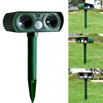 1-5X Ultrasonic Animal Chaser Repeller Απωθητικό εξωτερικού χώρου Drive Away Cat Dog Mice Rabbit Deterrent Solar Powered Scarer Repellent