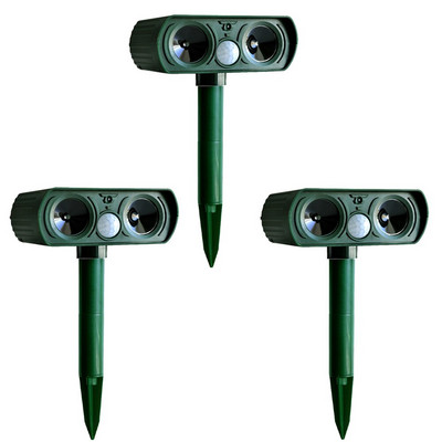 1-5X ultragarsinis gyvūnų gaudyklės atbaidiklis lauke, kačių, šunų pelių, triušių atbaidymo priemonė, saulės energija varoma baidyklė