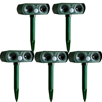 1-5X ultragarsinis gyvūnų gaudyklės atbaidiklis lauke, kačių, šunų pelių, triušių atbaidymo priemonė, saulės energija varoma baidyklė