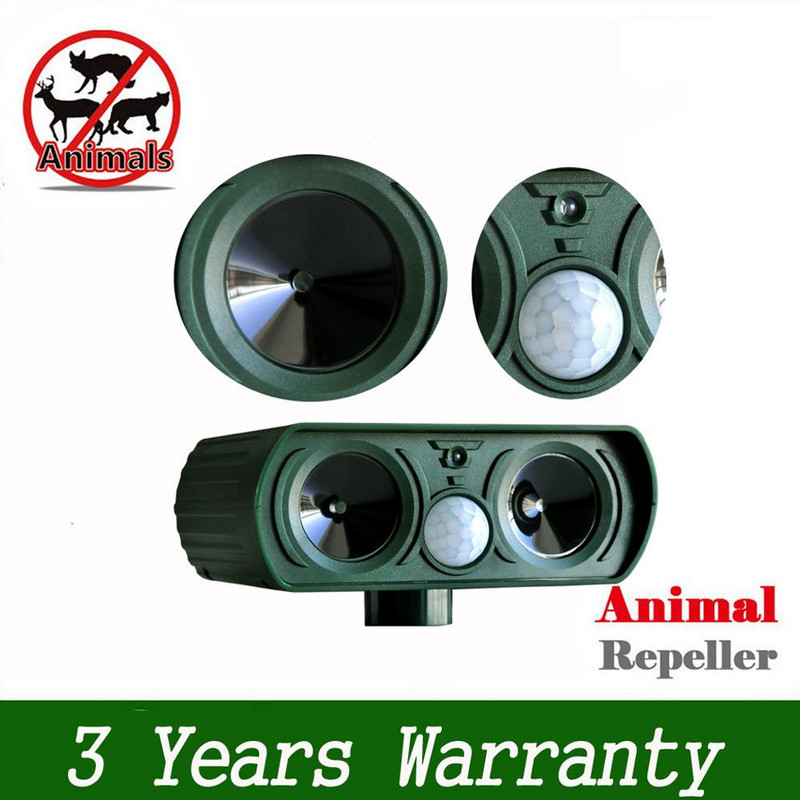1-5X ultragarsinis gyvūnų gaudyklės atbaidiklis lauke, kačių, šunų pelių, triušių atbaidymo priemonė, saulės energija varoma baidyklė