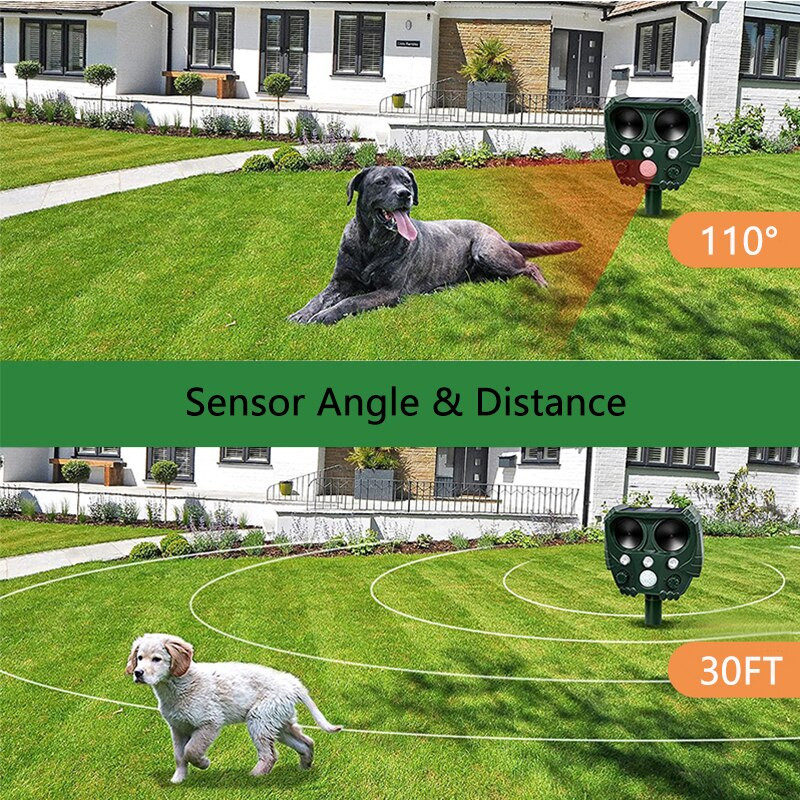 Repelant solar pentru păsări Repelant cu ultrasunete pentru animale Repelant pentru pisici în aer liber Repelant pentru câini cu lumină intermitentă LED Repelant solar pentru animale