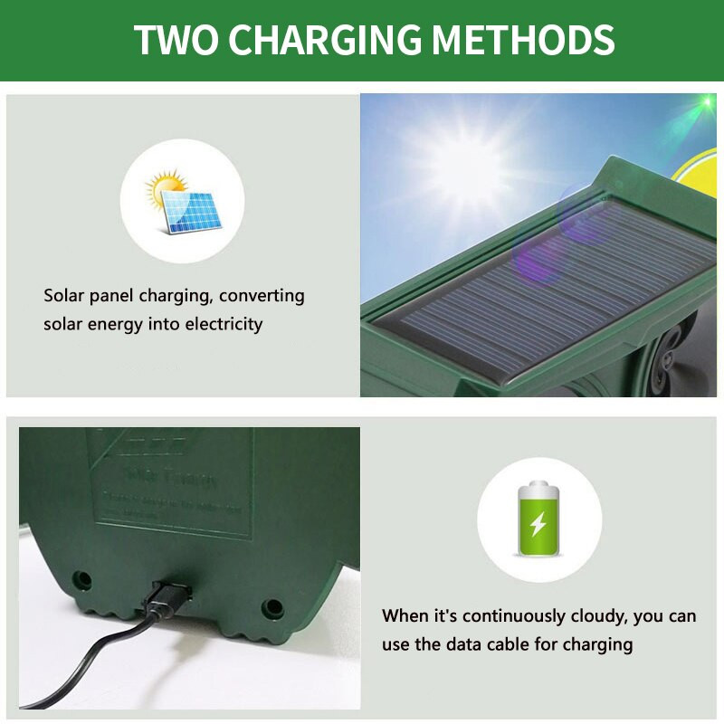 Repelant solar pentru păsări Repelant cu ultrasunete pentru animale Repelant pentru pisici în aer liber Repelant pentru câini cu lumină intermitentă LED Repelant solar pentru animale