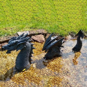 Градинарство от смола Трисекционна статуя на летящ дракон Творческа градинска медитирана модел на дракон Външен двор Декорация Орнамент