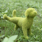 Dekoratyvinis šuniukas šuniukas Topiary Pūkuojančių šunų skulptūros Statula Vanduo Dekoratyvinis naminių gyvūnėlių kiemas Sodo dekoras Vejos ornamentas