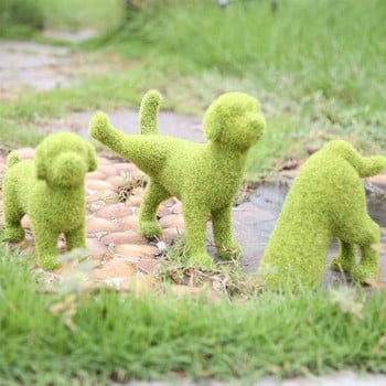 Διακοσμητικό Puppy Dog Topiary Flocking Dog Sculptures Άγαλμα Νερό Διακοσμητικό για κατοικίδια Κήπος Διακόσμηση γκαζόν