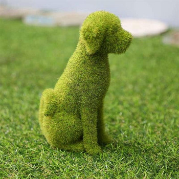 Διακοσμητικό Puppy Dog Topiary Flocking Dog Sculptures Άγαλμα Νερό Διακοσμητικό για κατοικίδια Κήπος Διακόσμηση γκαζόν