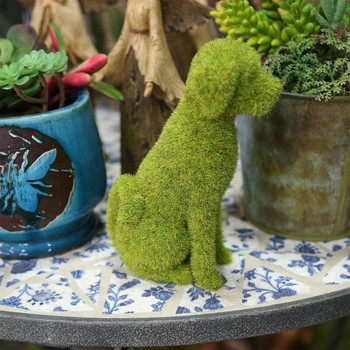 Διακοσμητικό Puppy Dog Topiary Flocking Dog Sculptures Άγαλμα Νερό Διακοσμητικό για κατοικίδια Κήπος Διακόσμηση γκαζόν