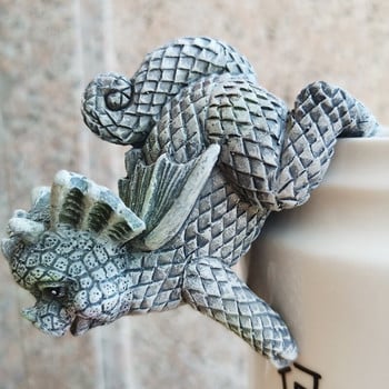 50LB 4 бр. 3D статуи на градински дракон, динозавър, скулптура, фигурка, саксия, висулка
