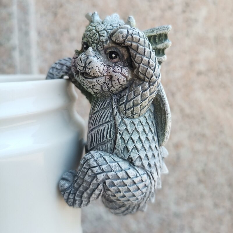 50LB 4 vnt 3D sodo drakono statulos dinozaurų skulptūros figūrėlės gėlių vazono pakabukas