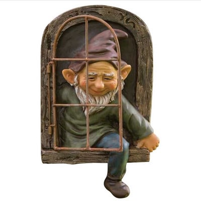 Elf Out The Door Tree Hugger Garden Gnome Skulptura Minijature Ornamenti Uskršnja dekoracija Vila Krajolik Obrt Skulpture