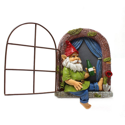 Elf Out The Door Tree Hugger Garden Gnome Skulptura Minijature Ornamenti Uskršnja dekoracija Vila Krajolik Obrt Skulpture