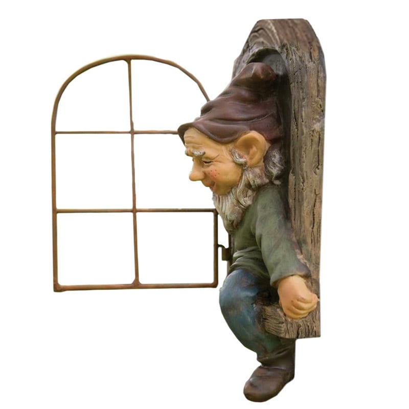 Elf Out The Door Tree Hugger Garden Gnome Skulptura Minijature Ornamenti Uskršnja dekoracija Vila Krajolik Obrt Skulpture