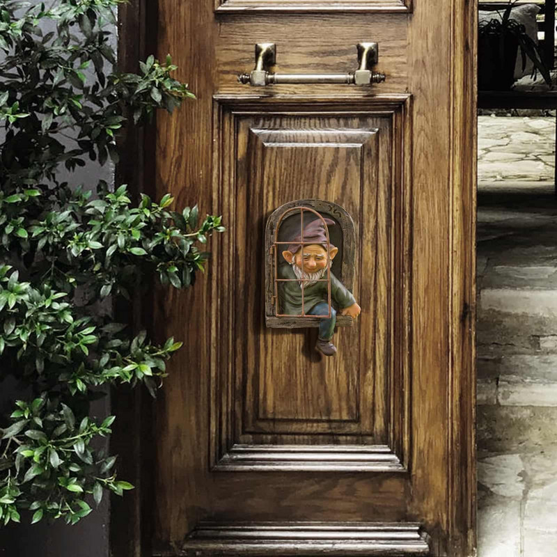 Elf Out The Door Tree Hugger Garden Gnome Skulptura Minijature Ornamenti Uskršnja dekoracija Vila Krajolik Obrt Skulpture