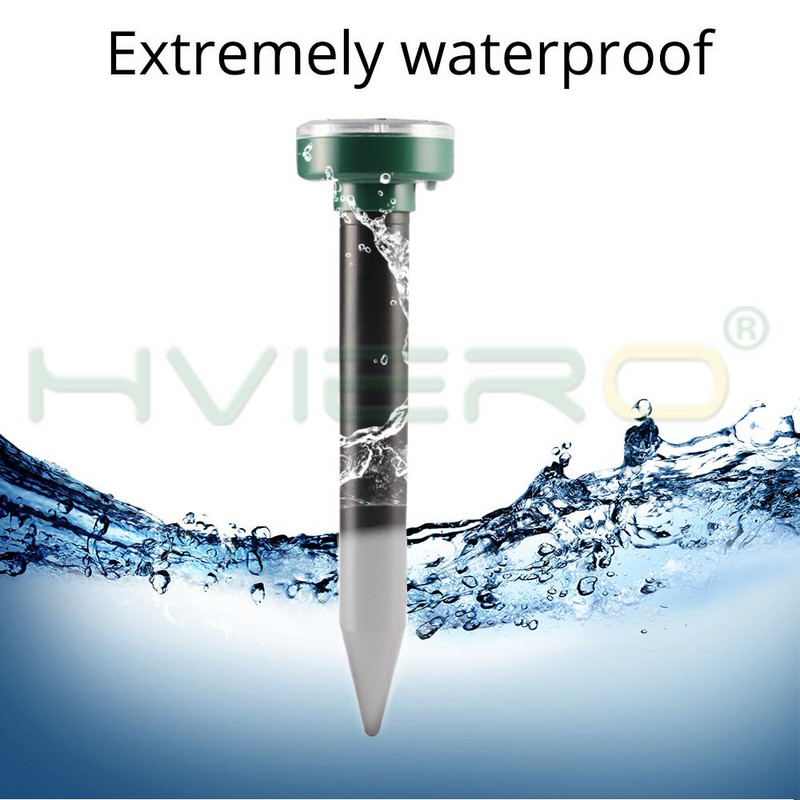 1vnt saulės energija varomas ultragarsinis pelės kurmis kenkėjų graužikų atbaidiklis, kiemo LED šviesos atbaidiklis lauko lempų kiemo sodas