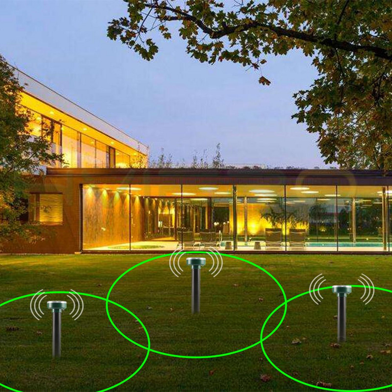 1vnt saulės energija varomas ultragarsinis pelės kurmis kenkėjų graužikų atbaidiklis, kiemo LED šviesos atbaidiklis lauko lempų kiemo sodas