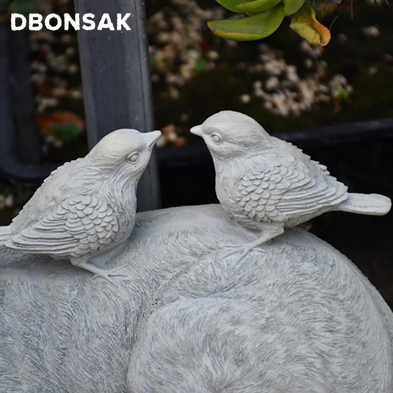 Vanjski mačići, ptice, ukrasi, smola, lijene sive mačke, figurice, ukras, vrt, vila, travnjak, pejzaž, životinjski obrti, skulpture, ukrasi