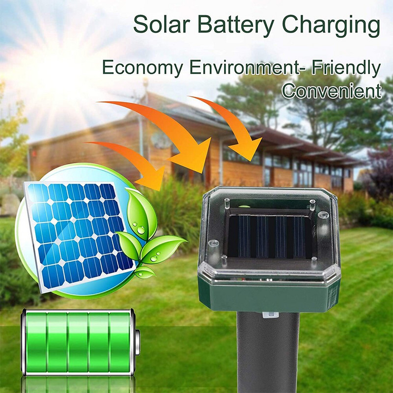 1/2/8 vnt Saulės ultragarsinis žiurkių atbaidiklis lauko LED saulės gyvačių repeleris veisimo ūkyje