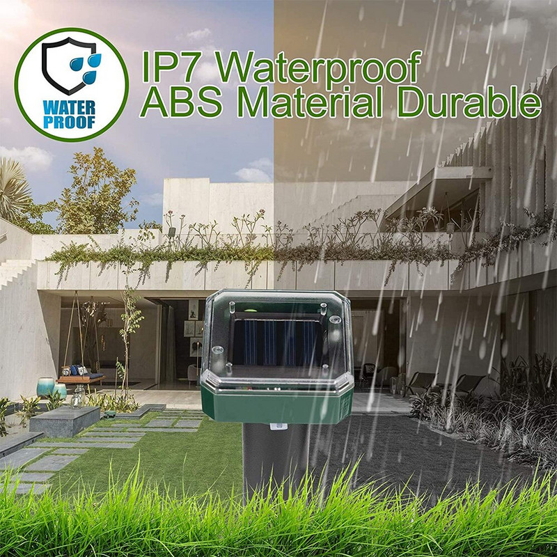 1/2/8 vnt Saulės ultragarsinis žiurkių atbaidiklis lauko LED saulės gyvačių repeleris veisimo ūkyje