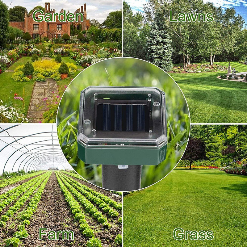 1/2/8 vnt Saulės ultragarsinis žiurkių atbaidiklis lauko LED saulės gyvačių repeleris veisimo ūkyje