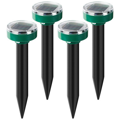 Päikeseenergial töötav ultraheli näriliste peletaja 2 tk 4 tk õue aiahiire kahjuritõrjevahend õue LED valgustõrjuja