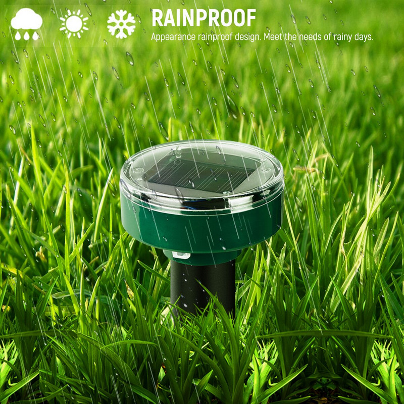 Päikeseenergial töötav ultraheli näriliste peletaja 2 tk 4 tk õue aiahiire kahjuritõrjevahend õue LED valgustõrjuja