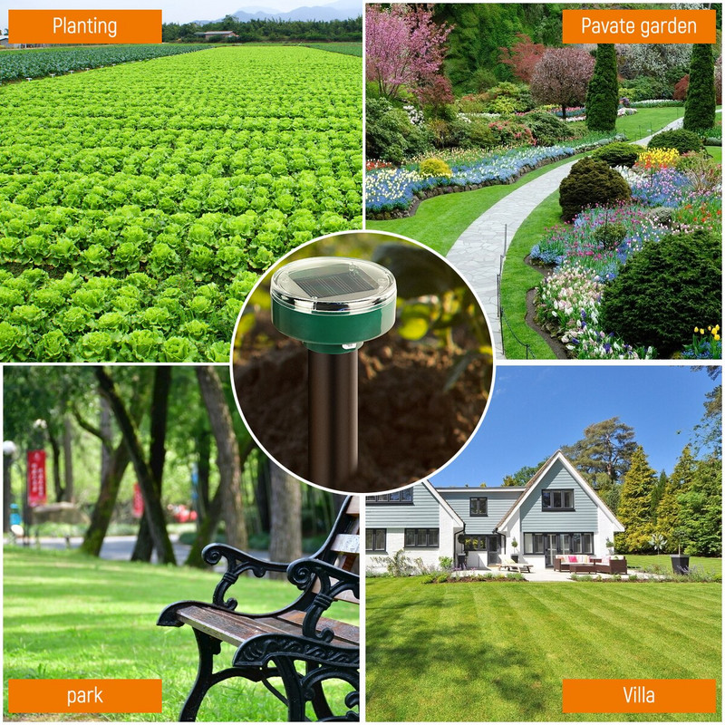 Päikeseenergial töötav ultraheli näriliste peletaja 2 tk 4 tk õue aiahiire kahjuritõrjevahend õue LED valgustõrjuja