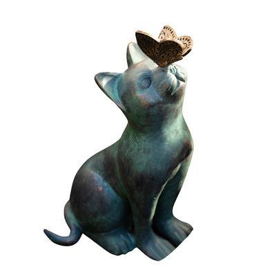 Katės drugelio statulos Katės figūrėlės sodas Katės figūrėlės lauko papuošalai Meno dekoras vidaus lauko kiemo namams