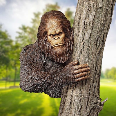 Kültéri kerti Gorilla szobor Gyanta szobor Állatmajom szobrocska Szobor Dísz a teraszhoz, pázsithoz, művészeti dekorációhoz