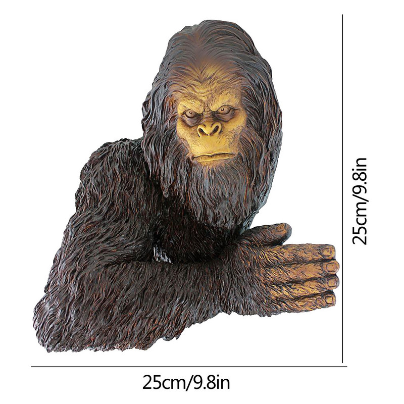 Lauko sodo Gorilos statula Dervos statula Gyvūno Beždžionės Statulėlės Skulptūra Ornamentas kiemo vejos kiemo meno dekoravimui