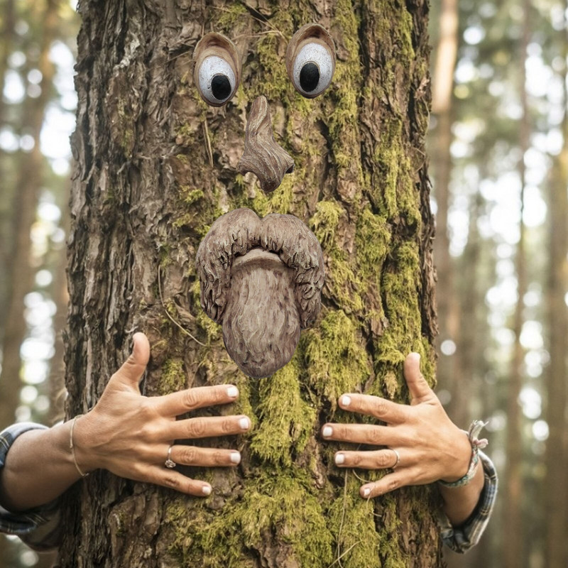 Starac Tree Hugger Garden Peeker Yard Art Outdoor Tree Smiješna skulptura s licem starca Hirovito lice stabla Vrtni ukras
