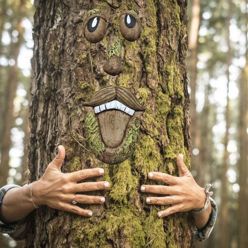Starac Tree Hugger Garden Peeker Yard Art Outdoor Tree Smiješna skulptura s licem starca Hirovito lice stabla Vrtni ukras