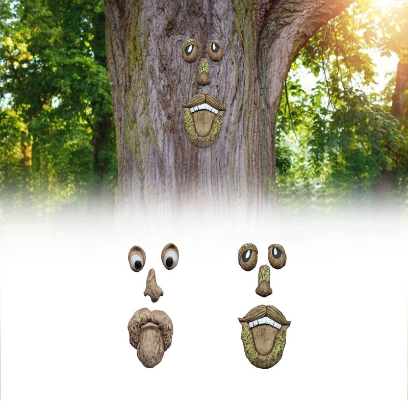 Starac Tree Hugger Garden Peeker Yard Art Outdoor Tree Smiješna skulptura s licem starca Hirovito lice stabla Vrtni ukras