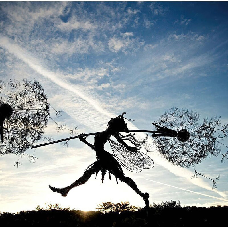 Kiaulpienių fėjos Pixies Gėlių fėjos Sodo puošmena Statula Veja Kraštovaizdžio Skulptūra Figūrėlė Lauko Sodo Kiemo Meno Dekoras