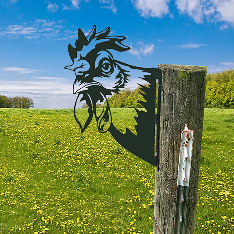 Farma Životinje koje vire Goveda Metalna umjetnost Vanjski vrt Skulpture Dekoracija Viri Smiješni ukrasni ukrasi Kipovi Rukotvorine