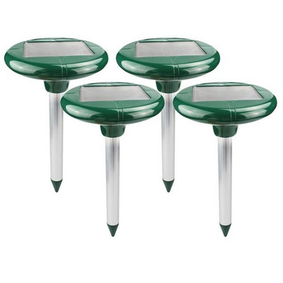 4 bucăți respingător solar în aer liber, respingător cu ultrasunete pentru șarpe, rezistent la apă, împotriva aluniței, în curte, pentru șobolani, șoareci, respingător pentru șoareci