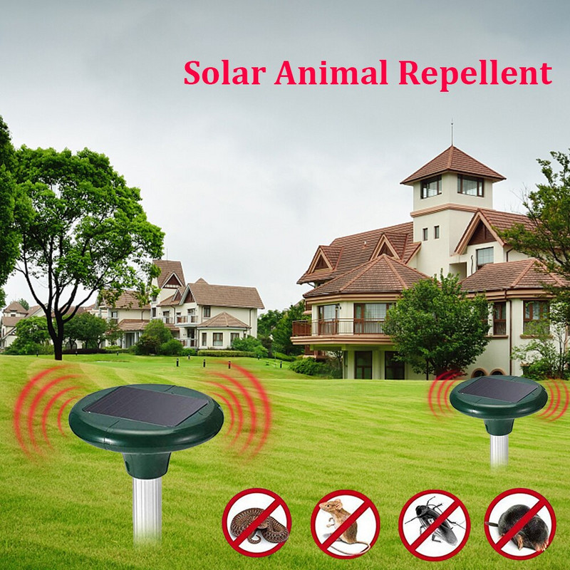 4 bucăți respingător solar în aer liber, respingător cu ultrasunete pentru șarpe, rezistent la apă, împotriva aluniței, în curte, pentru șobolani, șoareci, respingător pentru șoareci