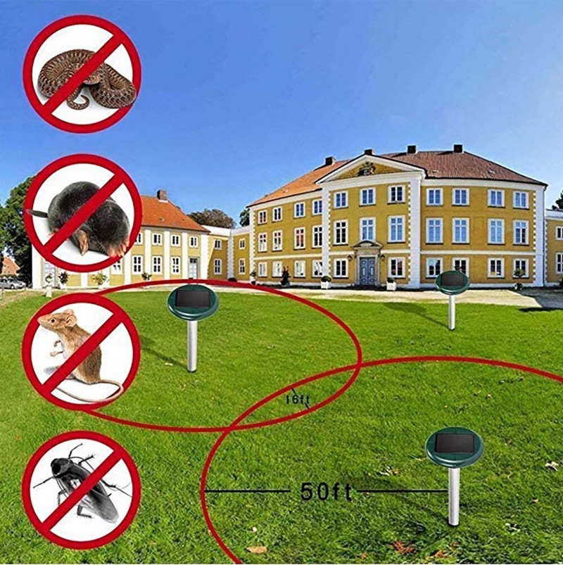 4 bucăți respingător solar în aer liber, respingător cu ultrasunete pentru șarpe, rezistent la apă, împotriva aluniței, în curte, pentru șobolani, șoareci, respingător pentru șoareci