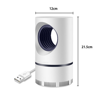 LED лампа против комари с вентилатор против комари USB мухоекстрактор Електрически убиец на насекоми Безрадиационен репелент за дома