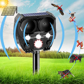 Ultragarsinis kačių repeleris nuo saulės kačių atbaidymo paukščius atbaidantis kačių šunų atbaidiklis su judesio jutikliu, mirksinčiomis šviesomis lauke