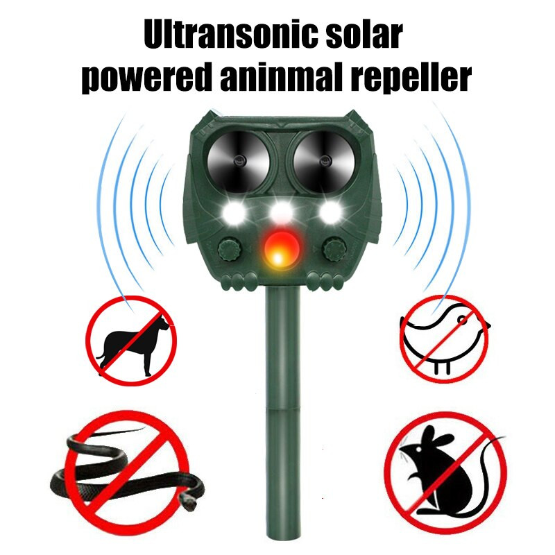 Saulės gyvūnų vabzdžių repeleris su PIR judesio jutikliu Įkraunamas daugiafunkcis lapės šunų vabzdžių atbaidiklis, skirtas sodo kenkėjų kontrolei