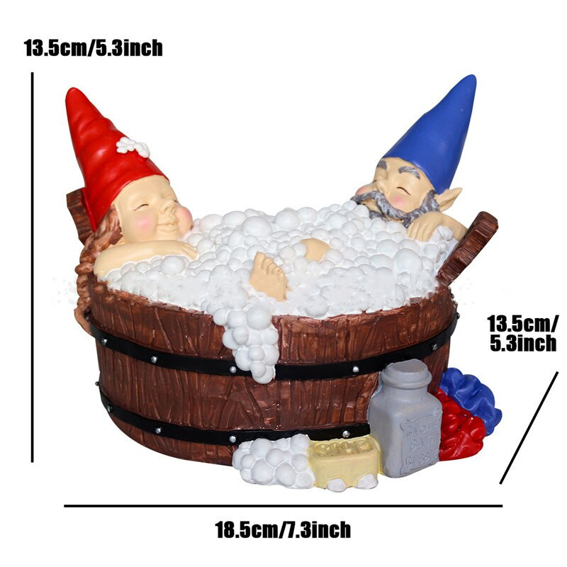 Habfürdő törpék szobor szobor kézzel készített napgyanta fürdő törpe lámpa éjszakai lámpa otthoni asztalhoz kerti dekoráció