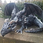 Drakono sargybos sodo skulptūra, laipiojanti drakono sodo puošmena Didinga drakono drožyba namų sodo puošmena