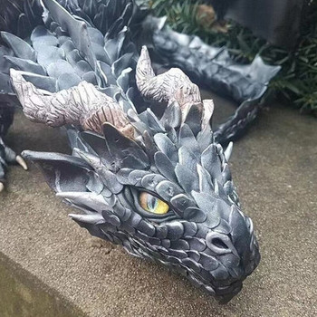 Dragon Guard Garden Sculpture Resin Climbing Dragon Garden Ornament Majestic Dragon Carving Home Garden Ornament
